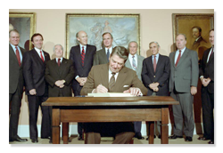 President Ronald Reagan Signing Immigration Reform and Control Act of 1986